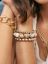 15mm marbled Resin Bead Stretch Bracelet